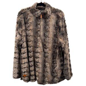 Simply Southern Womens XXL Quarter Zip Faux Fur Jacket